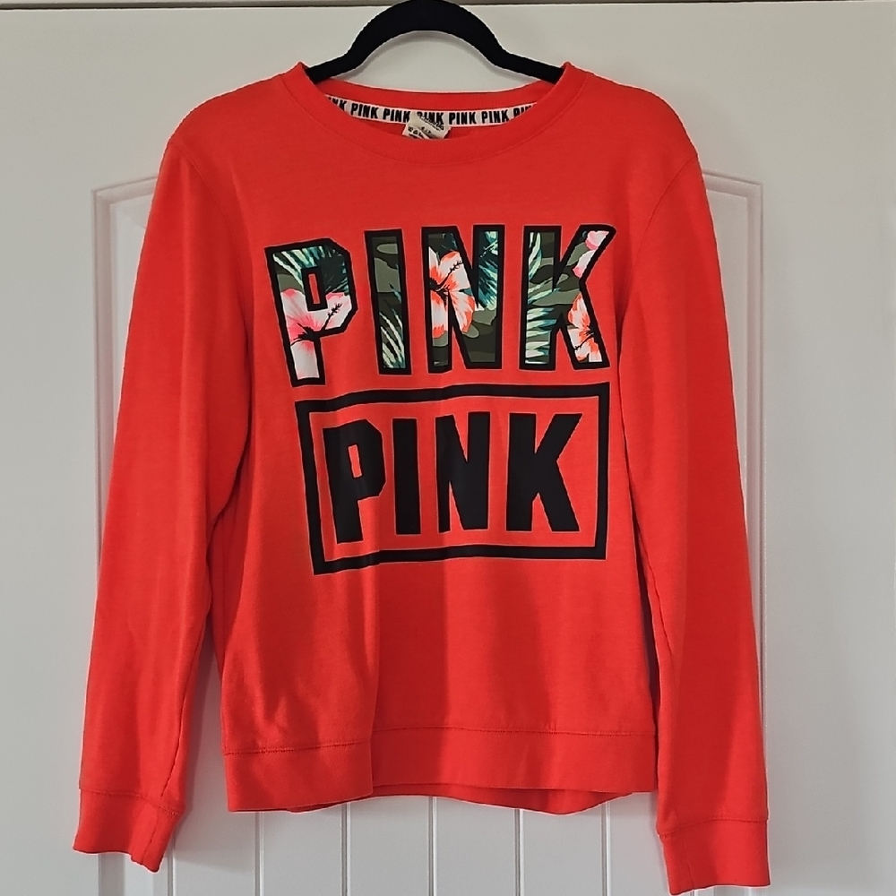 PINK Victoria's Secret Bold Red Crew Neck Sweater